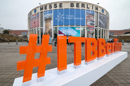 Das Bild zeigt den Schauüplatz der diesjährigen ITB in Berlin.